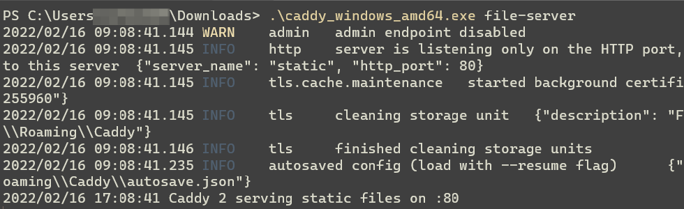 Caddy作为文件服务器